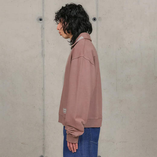 Story mfg GEO PULLOVER 男女中性款复古半拉链拼接串珠卫衣 商品图1