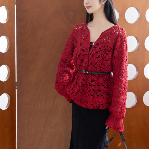 苏苏姐家沙野镂空罩衫手工diy衣服钩针羊毛线自制毛线团材料包 商品图2