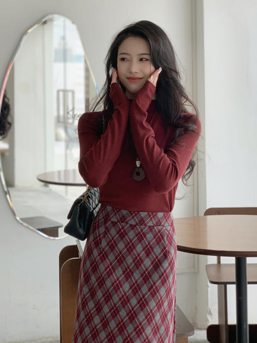 【百图lulu定制】【红曜石T恤】【赠来财吊坠】高弹 舒适 小立领 长袖T恤 商品图6