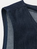 复古深蓝牛仔马甲 春季新款 V 领不规则下摆宽松显瘦外搭背心 商品缩略图2