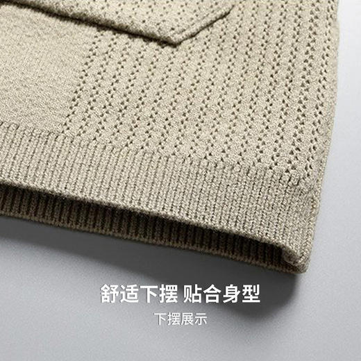 【弹力舒适】圣得西2026年春季男式通勤针织衫提花针织翻领开衫 商品图9