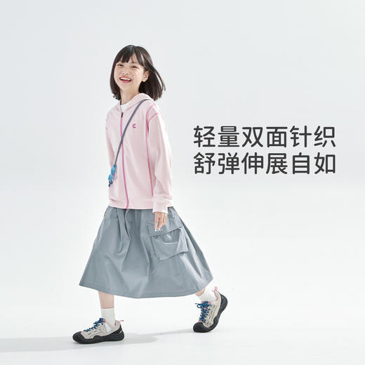 花灰色预售4.8发 cicochild2026年春季新款亲子中大女童轻薄连帽卫衣户外运动外套 商品图1