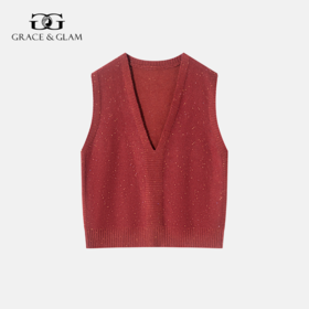 【5天左右发货】Grace&Glam 定制款星光闪闪珠片羊毛混纺马甲背心
