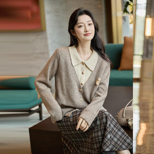 奢姿大码女装2025冬季时尚小熊装饰针织开衫胖妹妹气质甜美上衣9654691138 商品图2