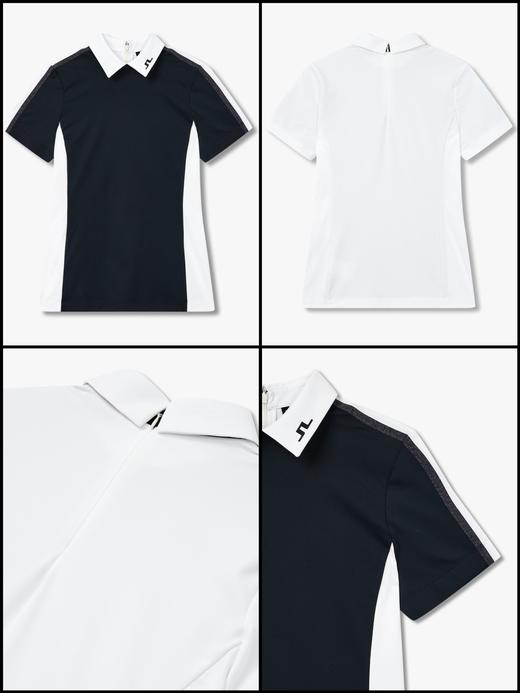 JL家新款女士撞色短袖来啦！本季新款❗️非常有他家风格的款式，当季主推的日常基础款，上身非常高级大气，不同于前两年全部追求廓形宽松的版型，最近几季的版型都更显瘦舒适，到底有多好穿，你们自己来体会 ！ 商品图4