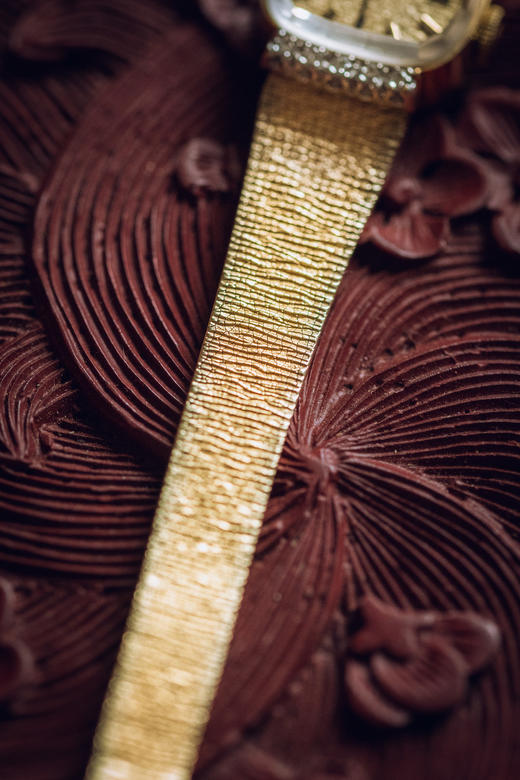 独角鹿西洋古董1970年代瑞士顶级钟表品牌劳力士Rolex出品编织纹理14K黄金表带水晶镶嵌钻石表盘女士腕表 商品图9