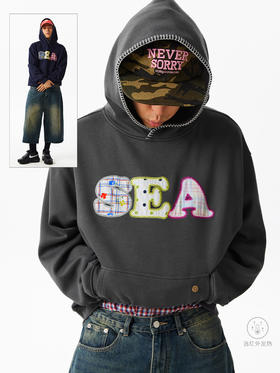 CryingCenter SEA贴布绣连帽卫衣 哭喊中心