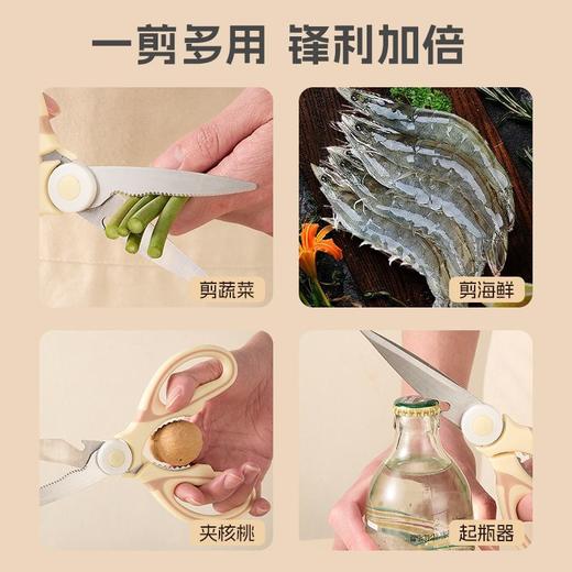 厨房多功能剪刀  家用不锈钢鸡骨剪子杀鱼烤肉全钢3.264 商品图4