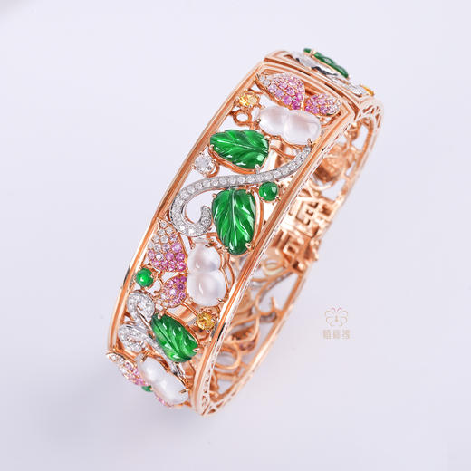 【福满园】绿翠叶白翡葫芦手环-SZ12203020 商品图5
