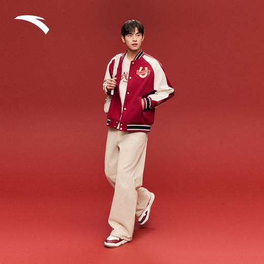 安踏好事发生丨马年新年款红色棒球服夹克外套男女同款152618709S 商品图0