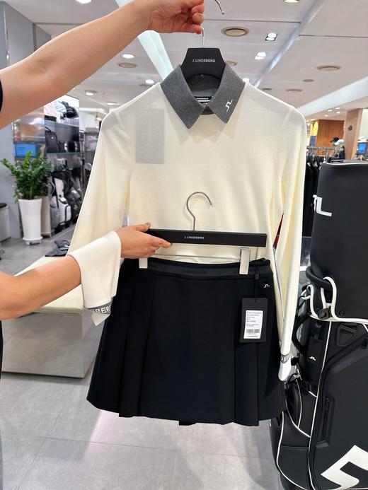 JL家早春新款女士撞色简约长袖来啦！韩版🇰🇷渠道系列❗️原厂刷毛弹力面料，柔软细腻软糯面料，简约学院风polo衫，减龄又好看！早春新款✨整件是比较轻薄的，没有负重感，穿上暖乎乎！ 商品图0