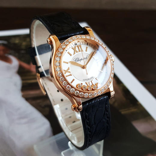 【95新】CHOPARD 萧邦274893-5012自动机械机芯30MM（女款）HAPPY SPORT系列 18K玫瑰金；镶嵌原厂钻石表圈 070126TJ03 商品图3