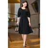 【51直降秒杀】哑光醋酸小黑裙 弹力垂坠 显瘦优雅 米思阳2025夏季新款时髦通勤半袖显瘦裙子2037 商品缩略图4