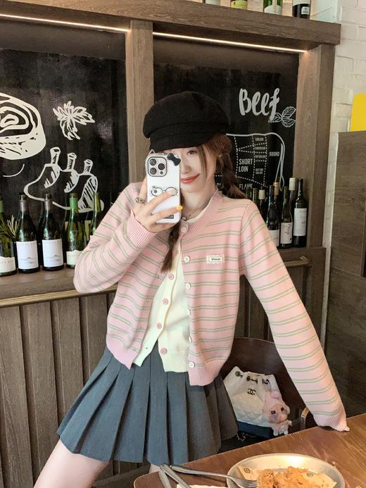 <曾小咸推荐>现货秒杀 ！微信超特价！假两件条纹毛织开衫 日常199.99 立减110 秒杀89.99！！ 商品图9