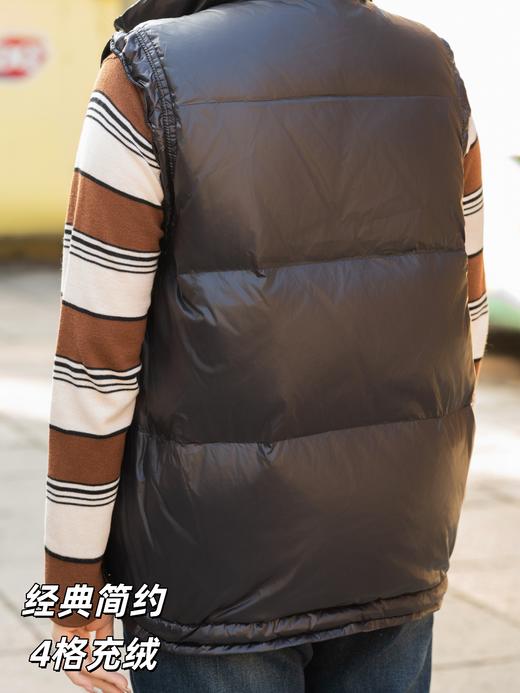 一周发货【90白鸭绒 羽绒马甲】无袖羽绒马夹马甲，💖贴心设计：腋下、下摆可以调节松紧，经典4格充绒，保暖防风，立领。拉链&暗扣双门襟。 商品图8