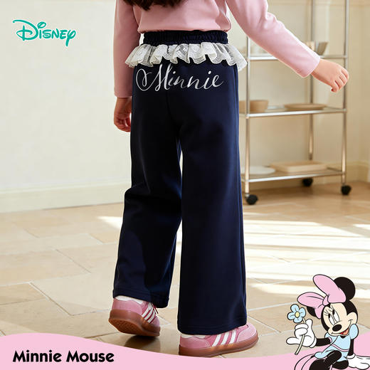 迪士尼（Disney）女童运动休闲卫裤甜美裙边耐磨卡通时尚亲肤春秋季长裤26年新款ZD1FK027 商品图3