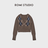 ROMI STUDIO“经典学院”羊毛针织棱格宽松套头毛衫 RWDSS61765 商品缩略图1