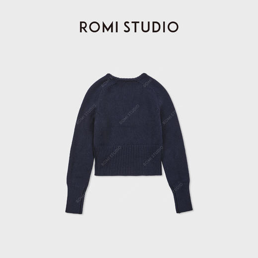 ROMI STUDIO“经典学院”羊毛针织棱格宽松套头毛衫 RWDSS61765 商品图3