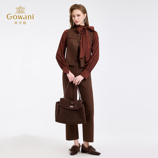 乔万尼高智感穿搭拼接中式提花复古感短马甲ED4H831 商品图3