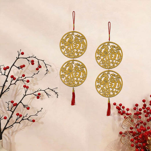 福字挂件马年金福吊件福字门贴马年生肖新年福字挂件客厅高档大号 商品图0