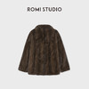 ROMI STUDIO“天鹅绒丹麦咖啡貂”抽刀工艺轻奢翻领皮草 RWCWWG7306 商品缩略图1