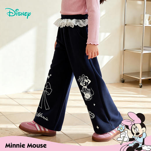 迪士尼（Disney）女童运动休闲卫裤甜美裙边耐磨卡通时尚亲肤春秋季长裤26年新款ZD1FK027 商品图2