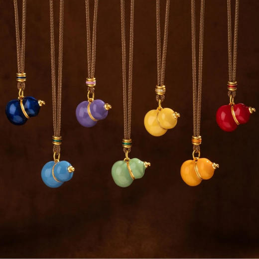 【春节不打烊】【59元/2件，79元/3件，单拍不发】七彩珐琅金葫芦项链，七彩配色 + 福禄吉祥寓意，自戴 / 送礼皆可 商品图6