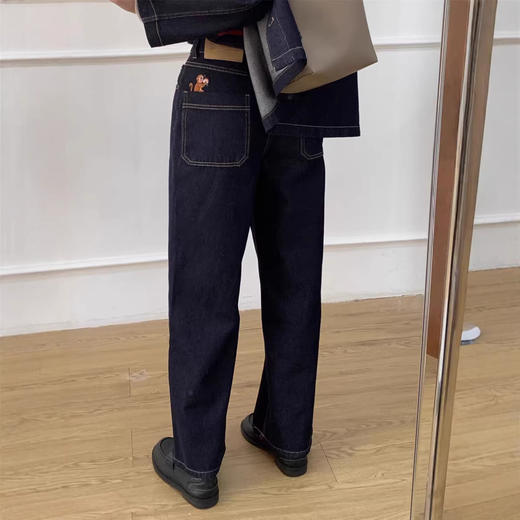 【来点不一样的】小禾26新春！马上封侯！2026刺绣土壤牛仔窄版直筒裤子弹力JEANS牛仔裤女！ 商品图3