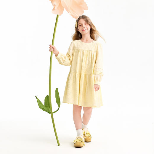 【实体店同款】女童长袖梭织连衣裙春季新款安奈儿童装AG613052 商品图3