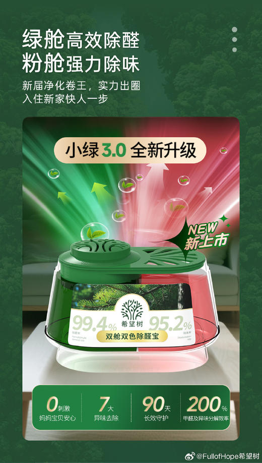 Full of Hope希望树双舱双色除醛宝 商品图0