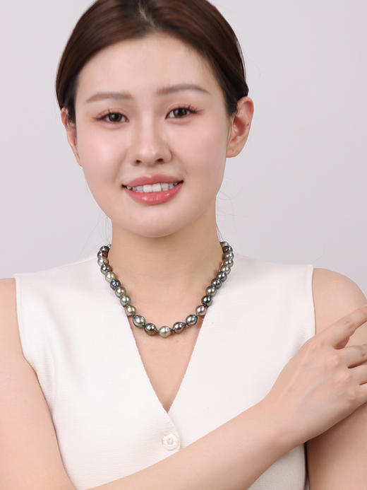 【挚友限定】s925银大溪地混彩水滴串珠10-12mm 商品图3