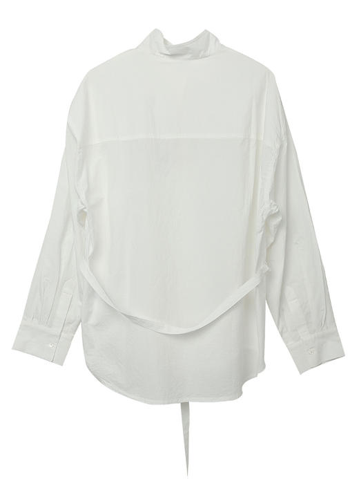 高级感立领飘带白衬衫 春季新款宽松显瘦通勤气质长袖上衣 商品图1