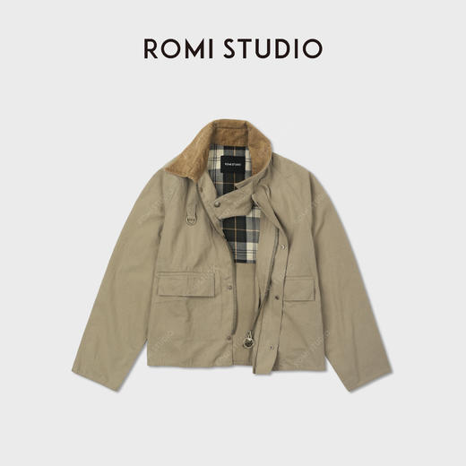 ROMI STUDIO“美式复古”牛津纺撞色格纹翻领夹克外套RWCAWY4932 商品图5