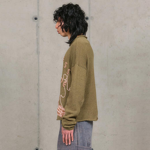 Story mfg TWINSUN ROLLNECK男女中性款手工钩针天然染色针织毛衣 商品图1