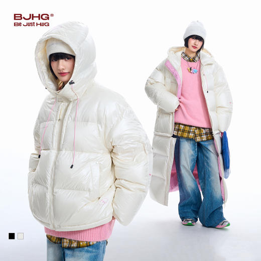 BJHG不计后果可拆卸白鹅绒长款羽绒服男冬季潮牌宽松加厚情侣外套 商品图2