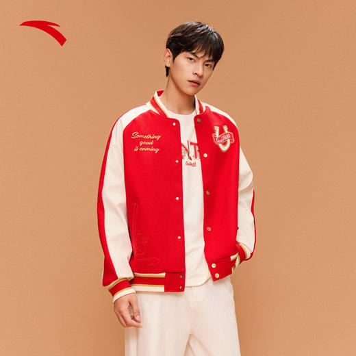 安踏好事发生丨马年新年款红色棒球服夹克外套男女同款152618709S 商品图3