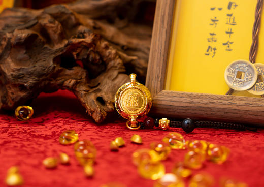 ²【灵顺寺财神庙】转运聚宝盆小挂件 材质铜镀金 HM02-CRMM-XJJ 商品图2