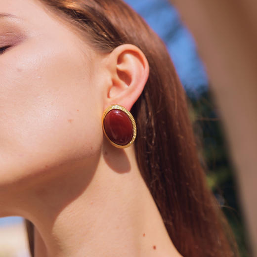【李斯丹妮同款】Ancient Rome古罗马时期 | 巴比伦红石耳钉 商品图3