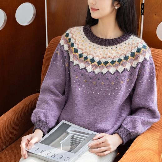 苏苏姐家棠梨育克毛衣手工diy棒针编织套头衣服毛线材料包 商品图3