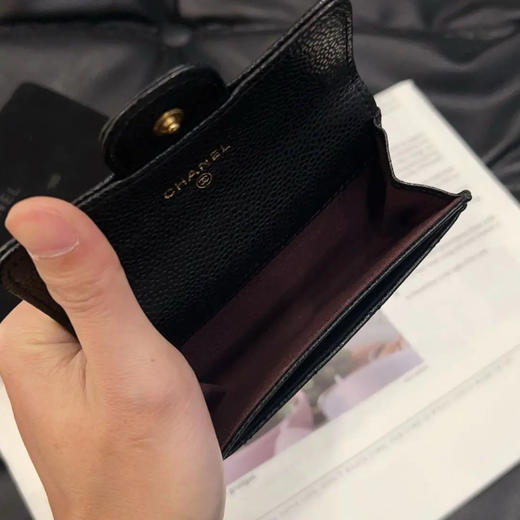 Chanel 黑金 荔枝纹牛皮 钱包 商品图3