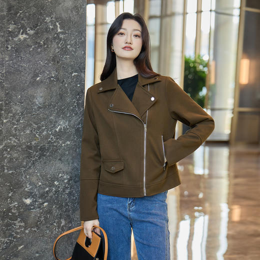 奢姿大码女装2025冬季时尚大翻领短外套胖妹妹气质休闲显瘦上衣9954303172 商品图2