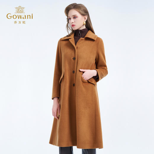 乔万尼冬新品100%羊毛鎏金A摆大气质感羊毛大衣ED4A769 商品图2