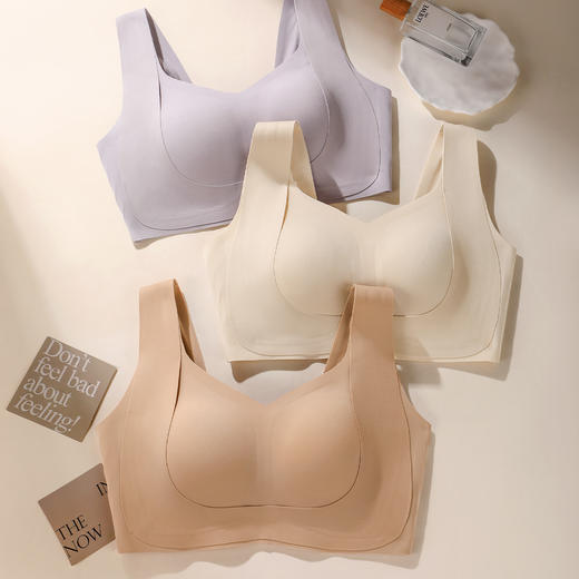 T1-【B-F杯】【大胸显小 双提拉防下垂】润微无痕内衣女收副乳聚拢调整型薄款文胸  提拉云影 商品图8