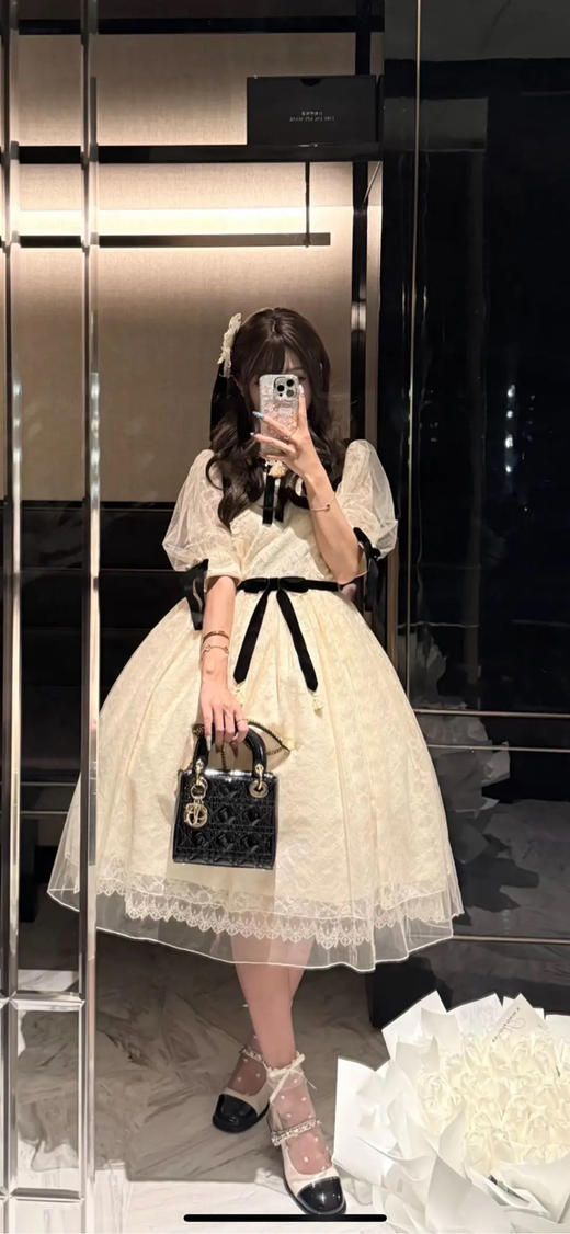 Dior 戴妃 三格 黑金 漆皮 斜挎包 商品图2