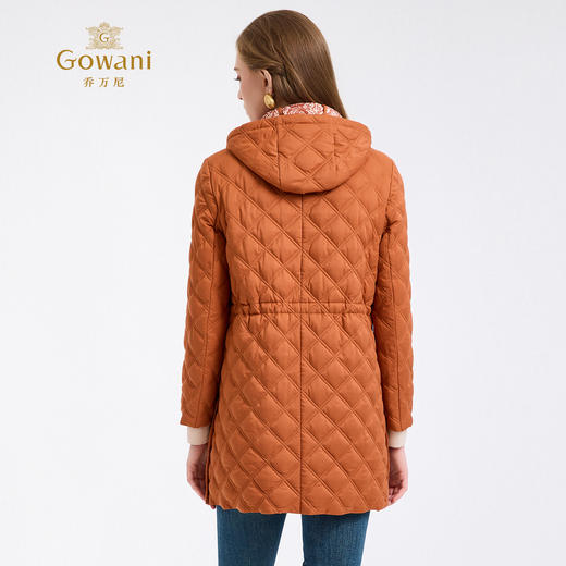 【鹅绒】乔万尼活力琥珀桔连帽宽松绗缝90白鹅绒羽绒服ED4T841 商品图4
