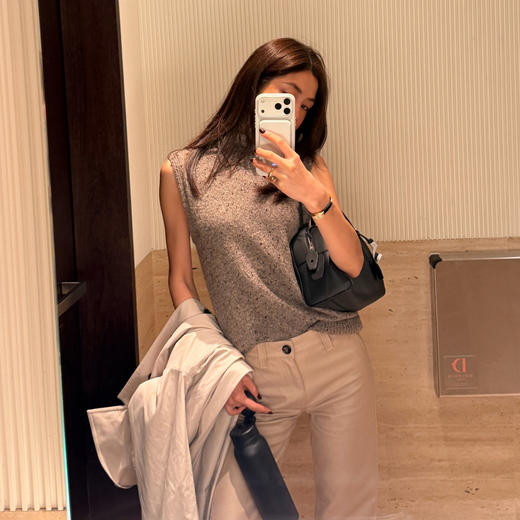 ROMI STUDIO“老钱腔调”羊毛混纺高领花纱彩点毛织背心 RWDSST1855 商品图0