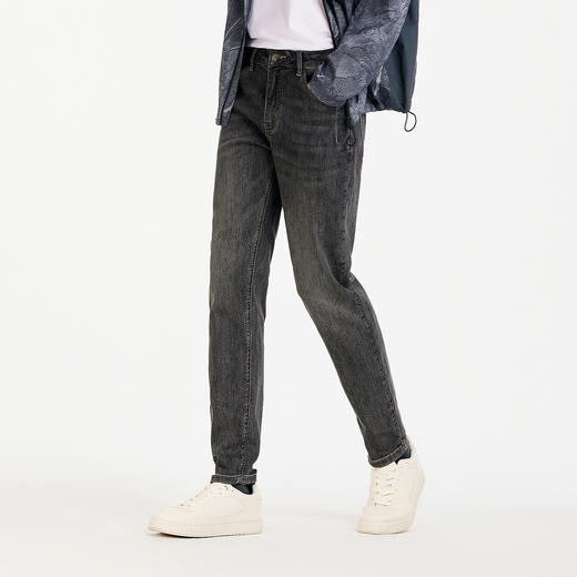 森柔|森马牛仔裤男夏季复古水洗小脚裤舒适弹力棉质时尚长裤百搭 商品图1