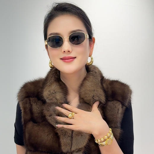 GAONAS  时尚气场亮面金色耳环11672EGO 商品图4