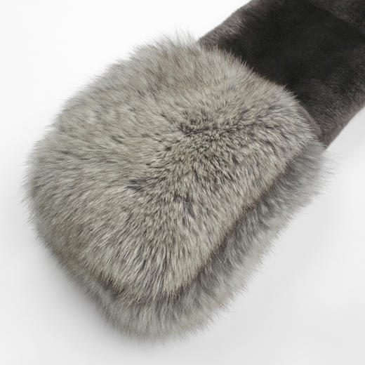 ROMI STUDIO獭兔毛狐狸毛光泽奢华软糯底绒皮草围巾 RWDWPG2219 商品图3