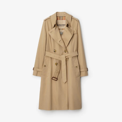 BURBERRY 巴宝莉 女士肯辛顿版型 – 长款 Heritage Trench 束腰风衣 米色 8079414 A1366 商品图0
